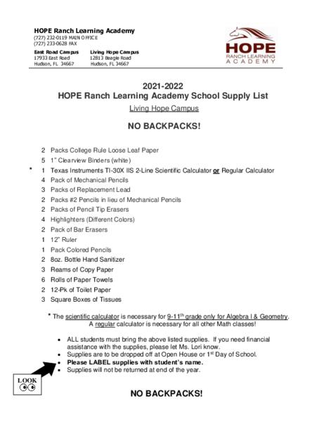 2021-22 Supply List LH